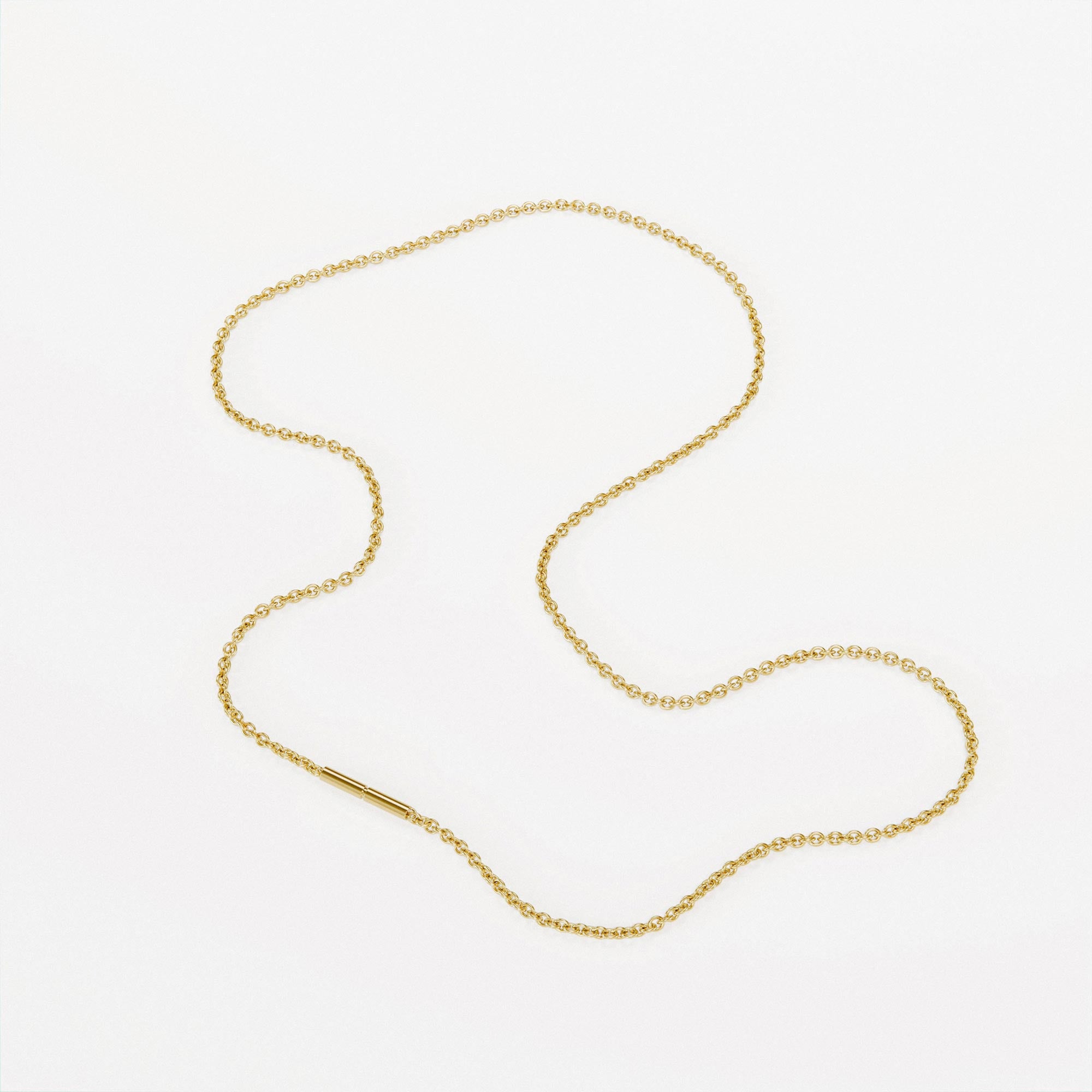 Handmade gold oval chain from the LOST collection by OFFFHAND. Designed by Michael Rüscher.