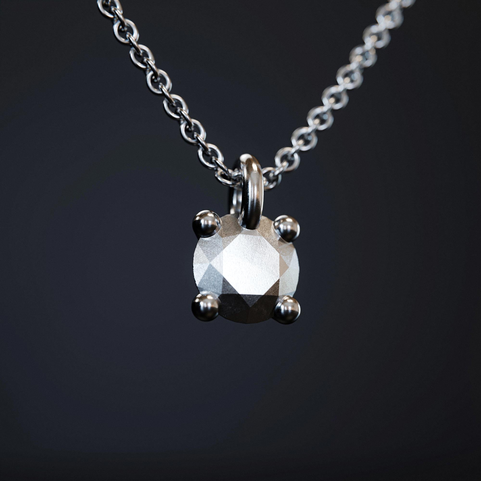 Handmade large platinum brilliant charm from the LOST collection by OFFFHAND. Designed by Michael Rüscher.