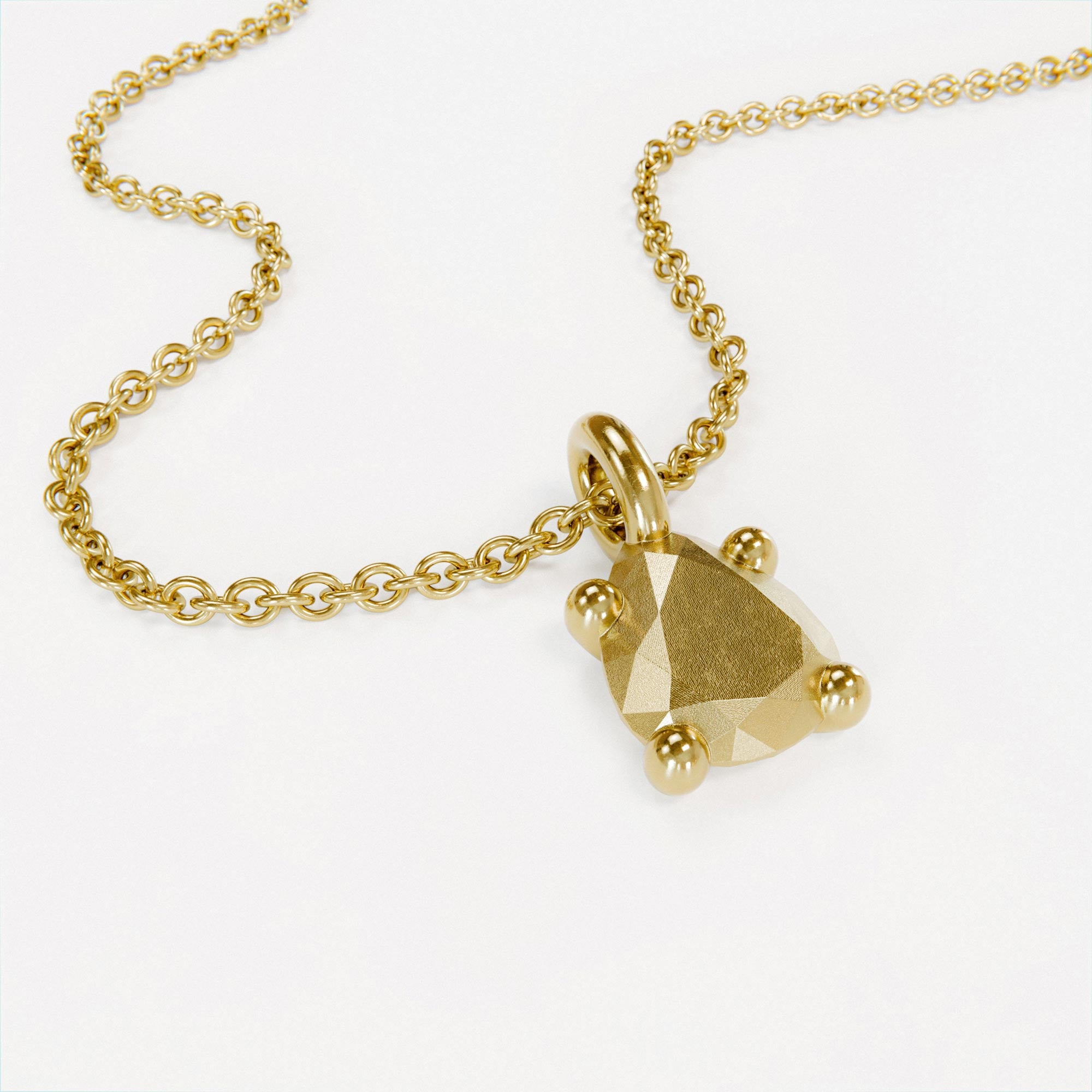 Handmade large gold pear charm from the LOST collection by OFFFHAND. Designed by Michael Rüscher.