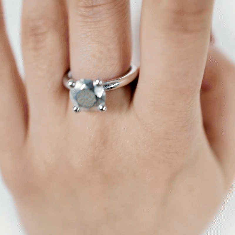 Handmade large silver brillant ring from the LOST collection by OFFFHAND. Designed by Michael Rüscher.