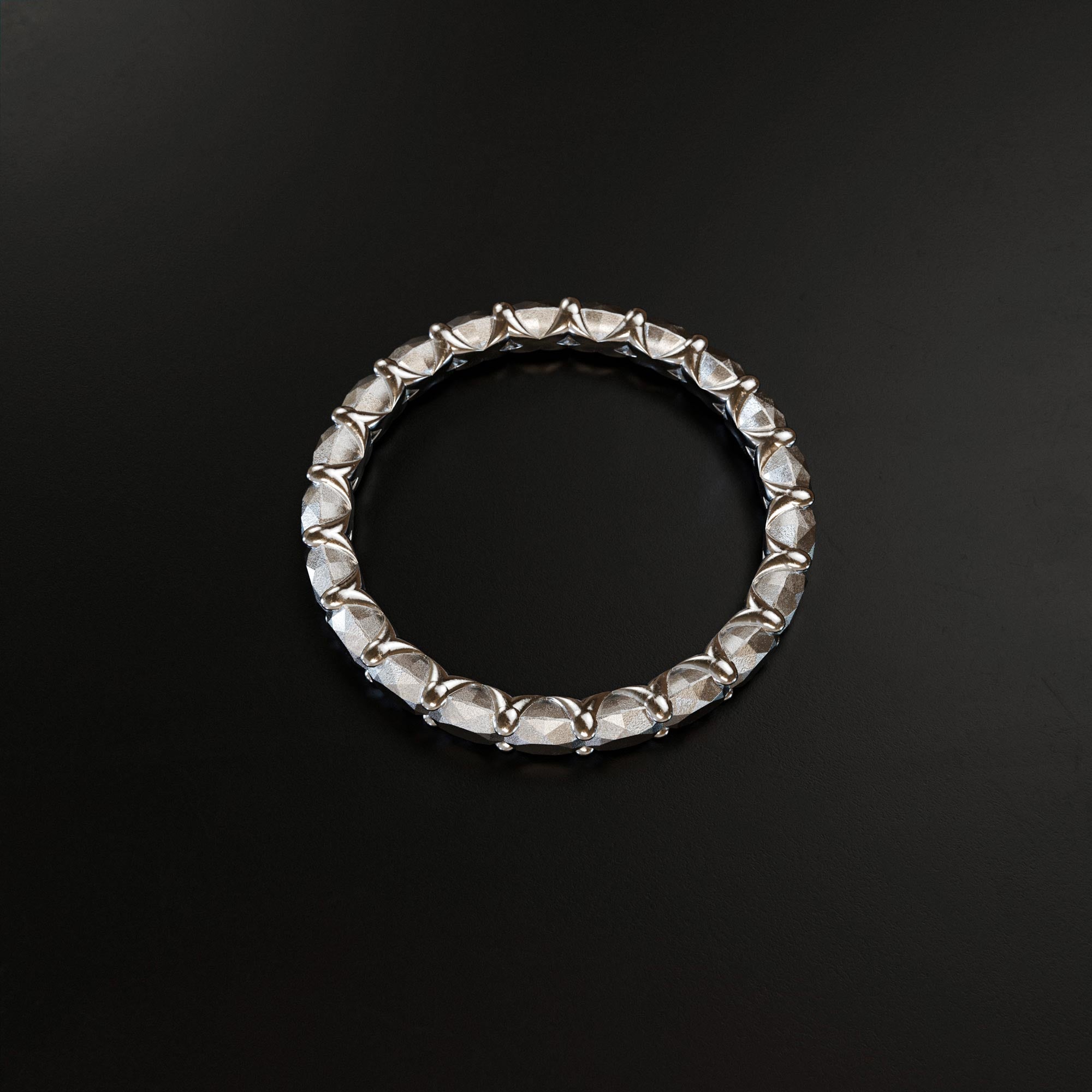 Handmade small platinum memoire ring from the LOST collection by OFFFHAND. Designed by Michael Rüscher.