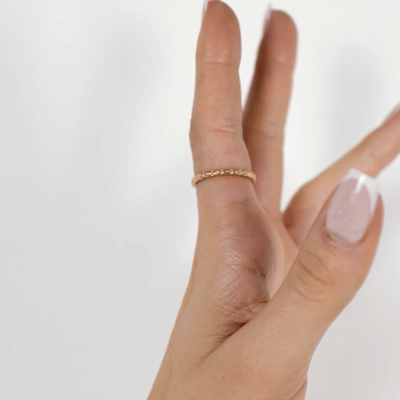 Handmade small gold memoire ring from the LOST collection by OFFFHAND. Designed by Michael Rüscher.