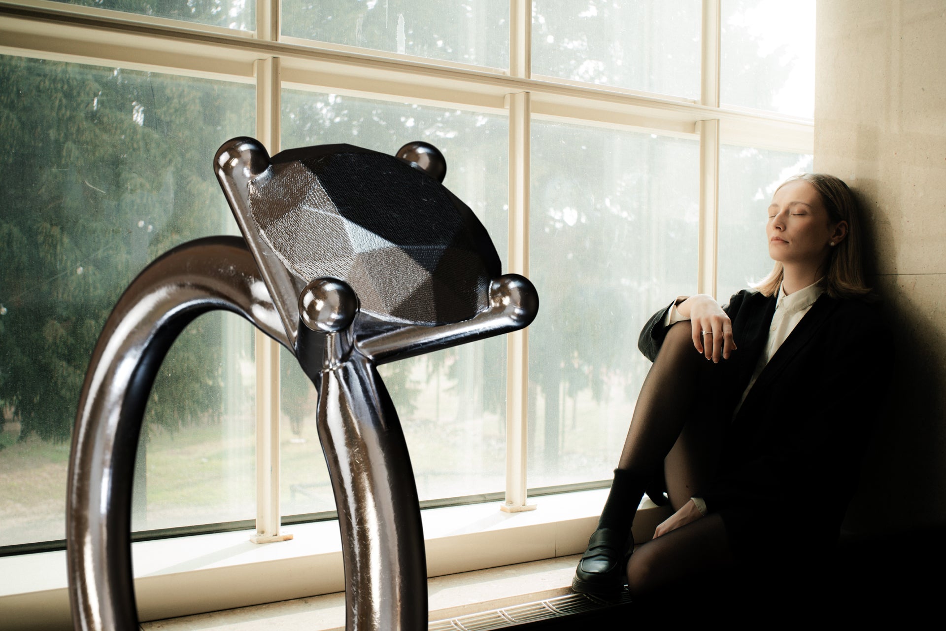 Composite image of a model with the This Is Not a Diamond Ring by OFFFHAND.