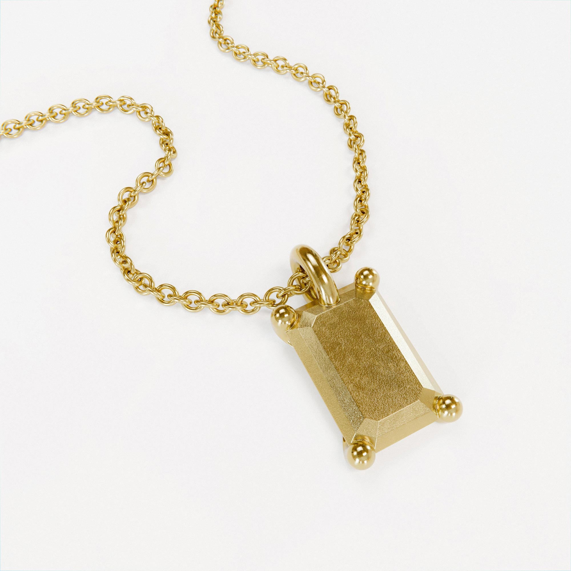 Charm Emerald Large Gold