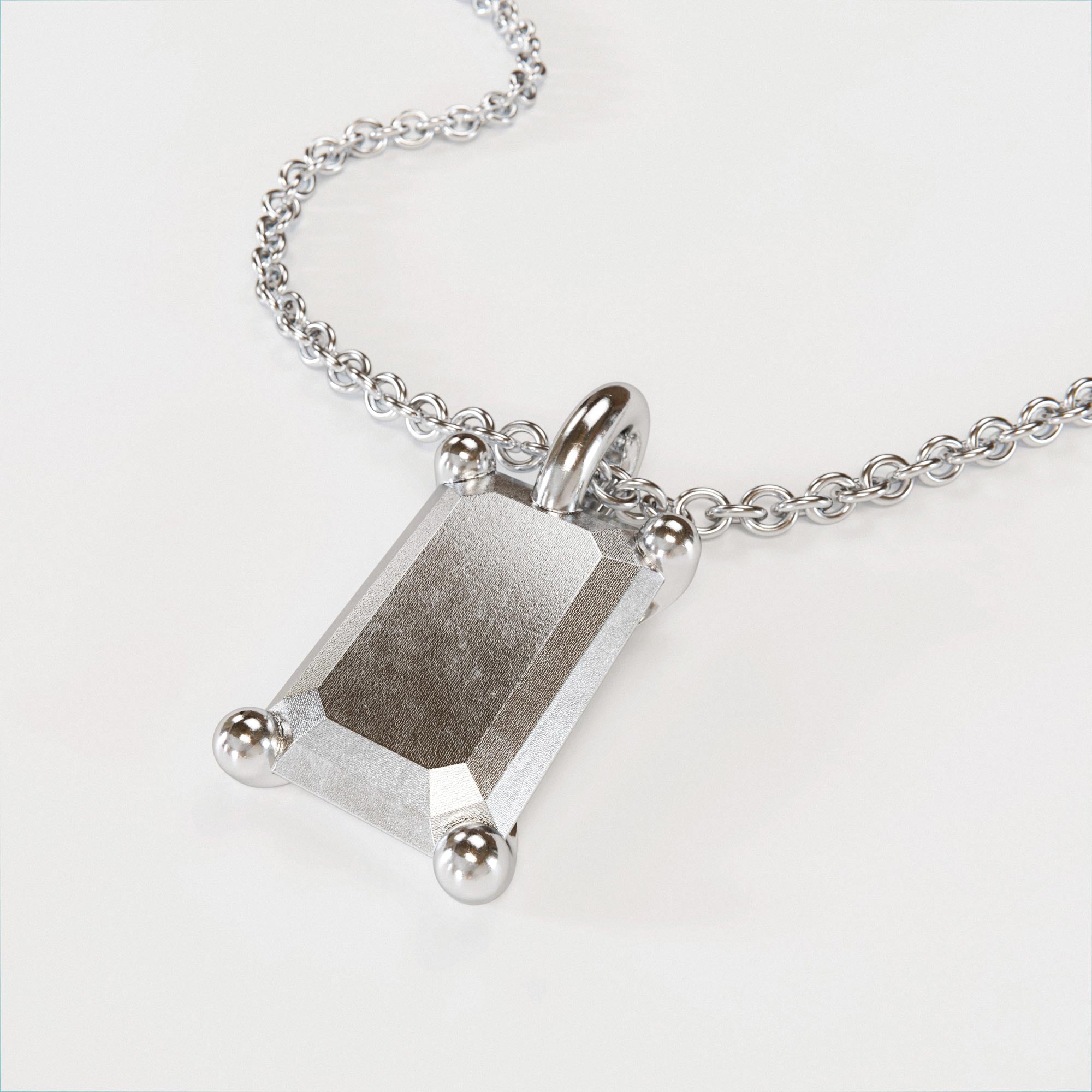 Charm Emerald Large Silver