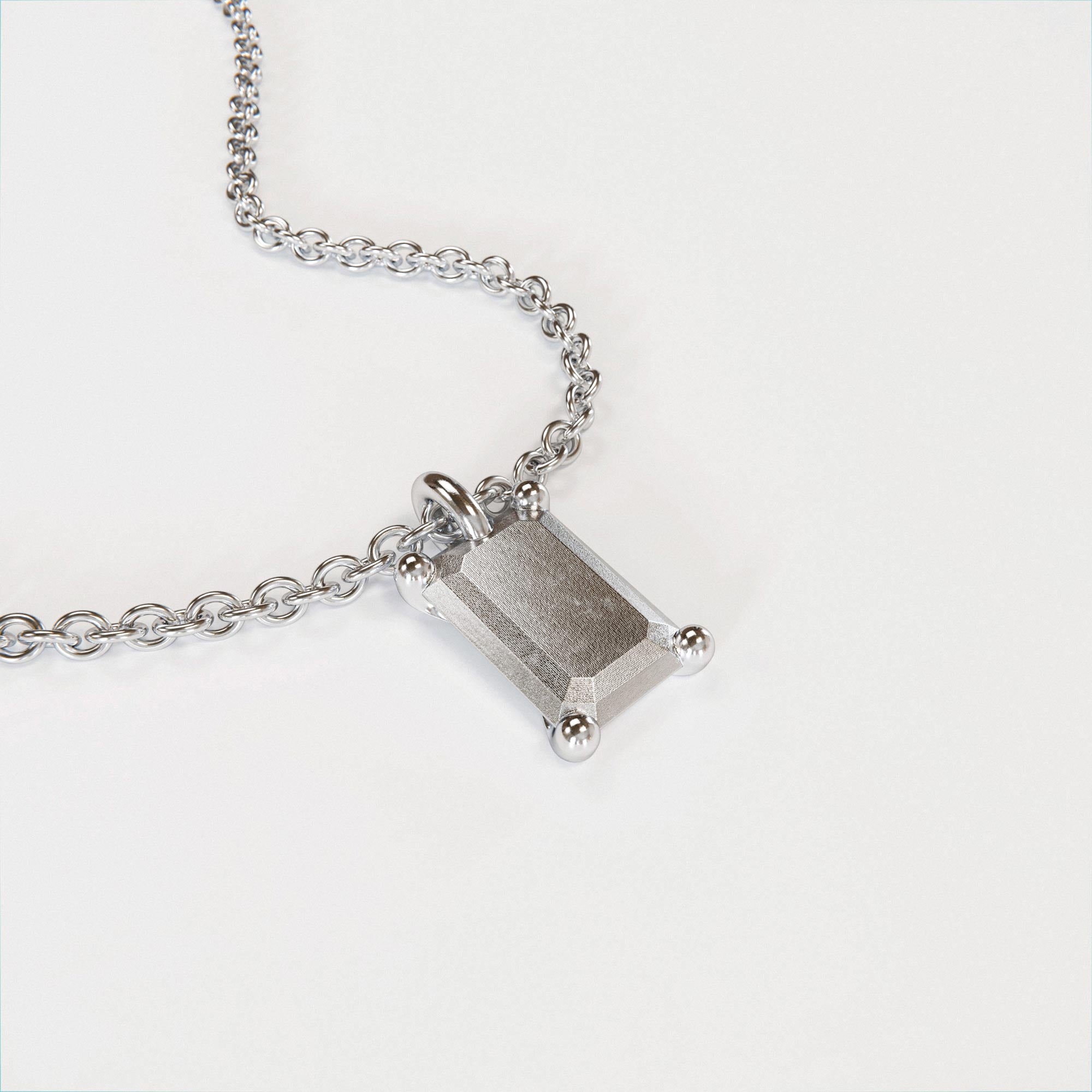 Charm Emerald Small Silver