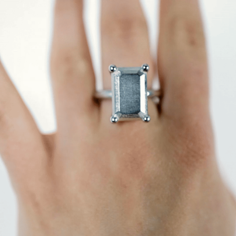 Ring Emerald Large Silver