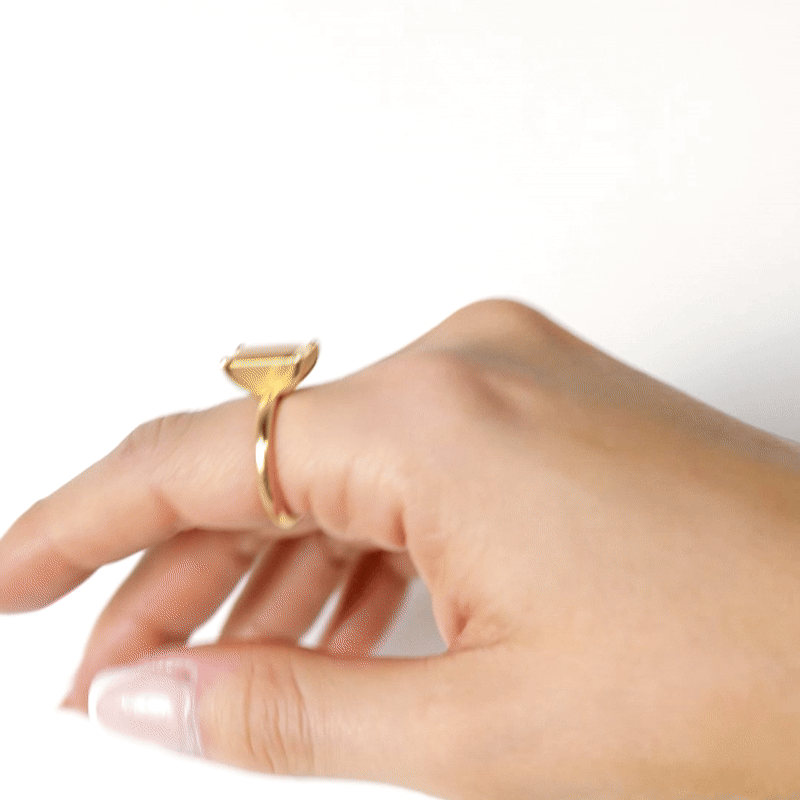 Ring Emerald Small Gold