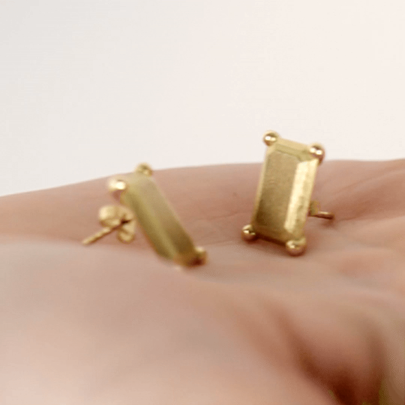 Earring Emerald Large Gold
