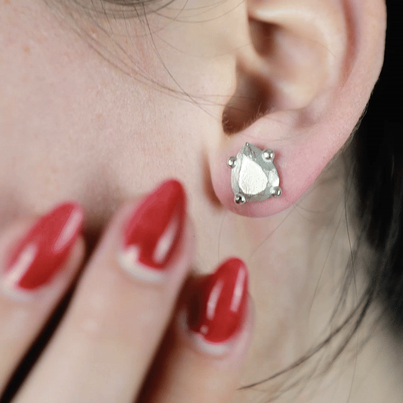 Earring Pear Large Silver