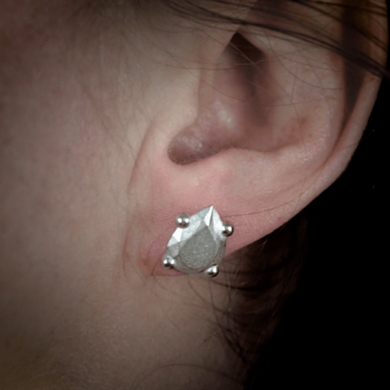 Earring Pear Large Platinum