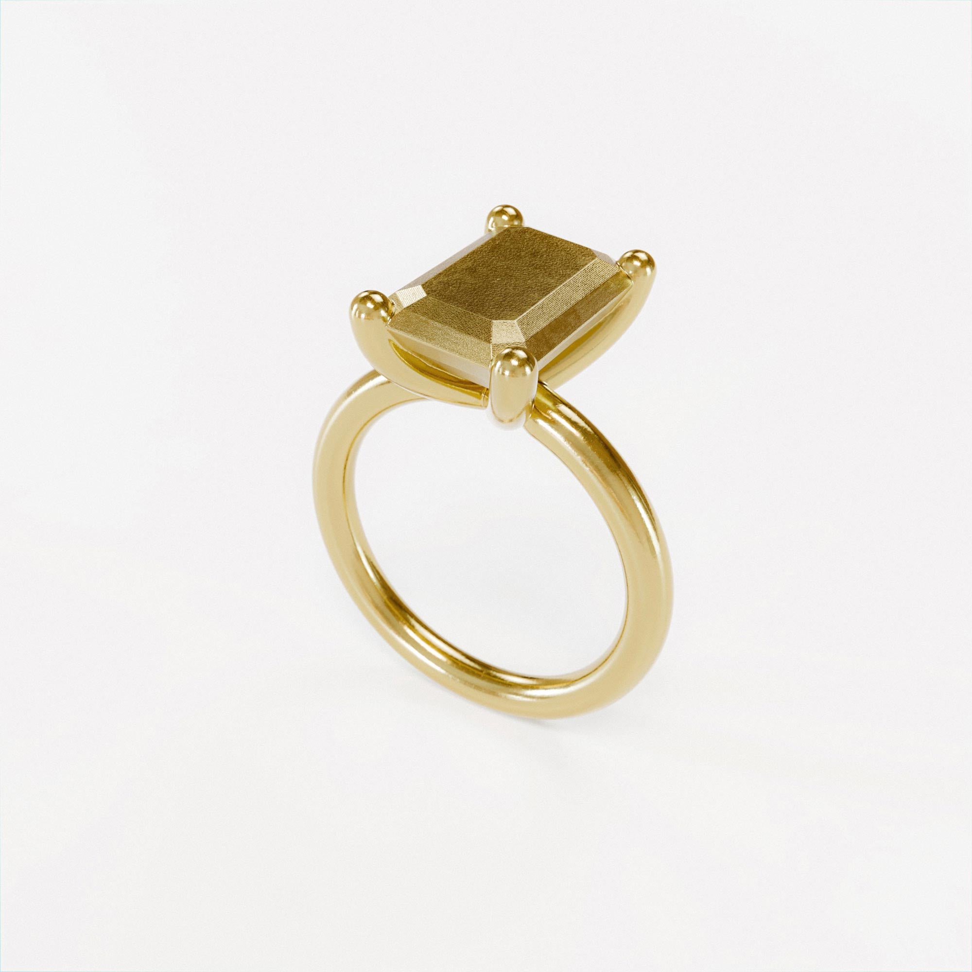 Ring Emerald Small Gold
