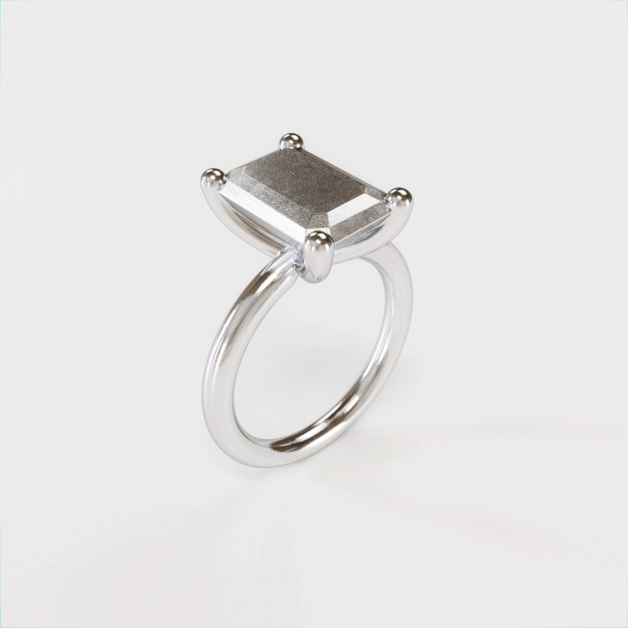Ring Emerald Small Silver