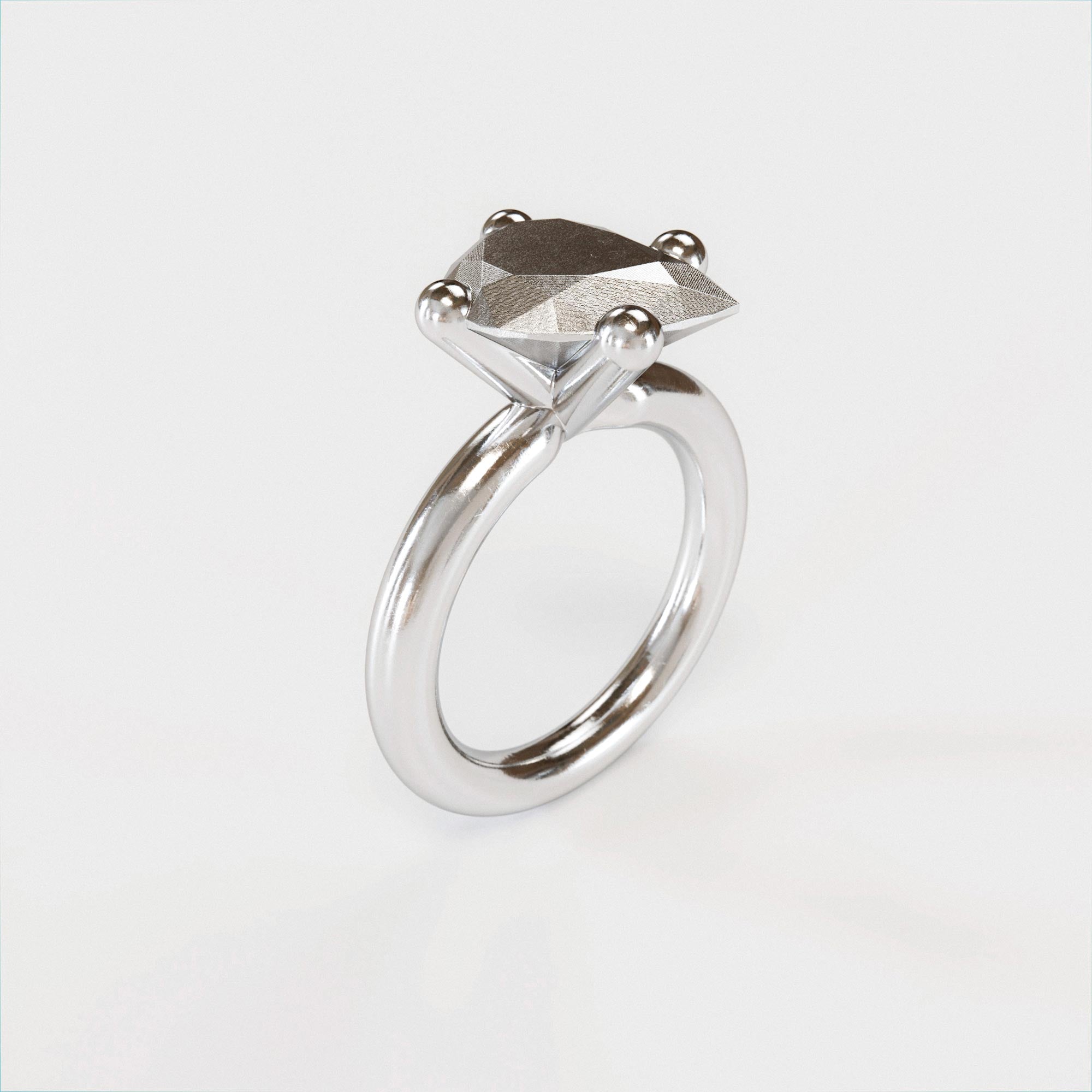 Ring Pear Large Silver