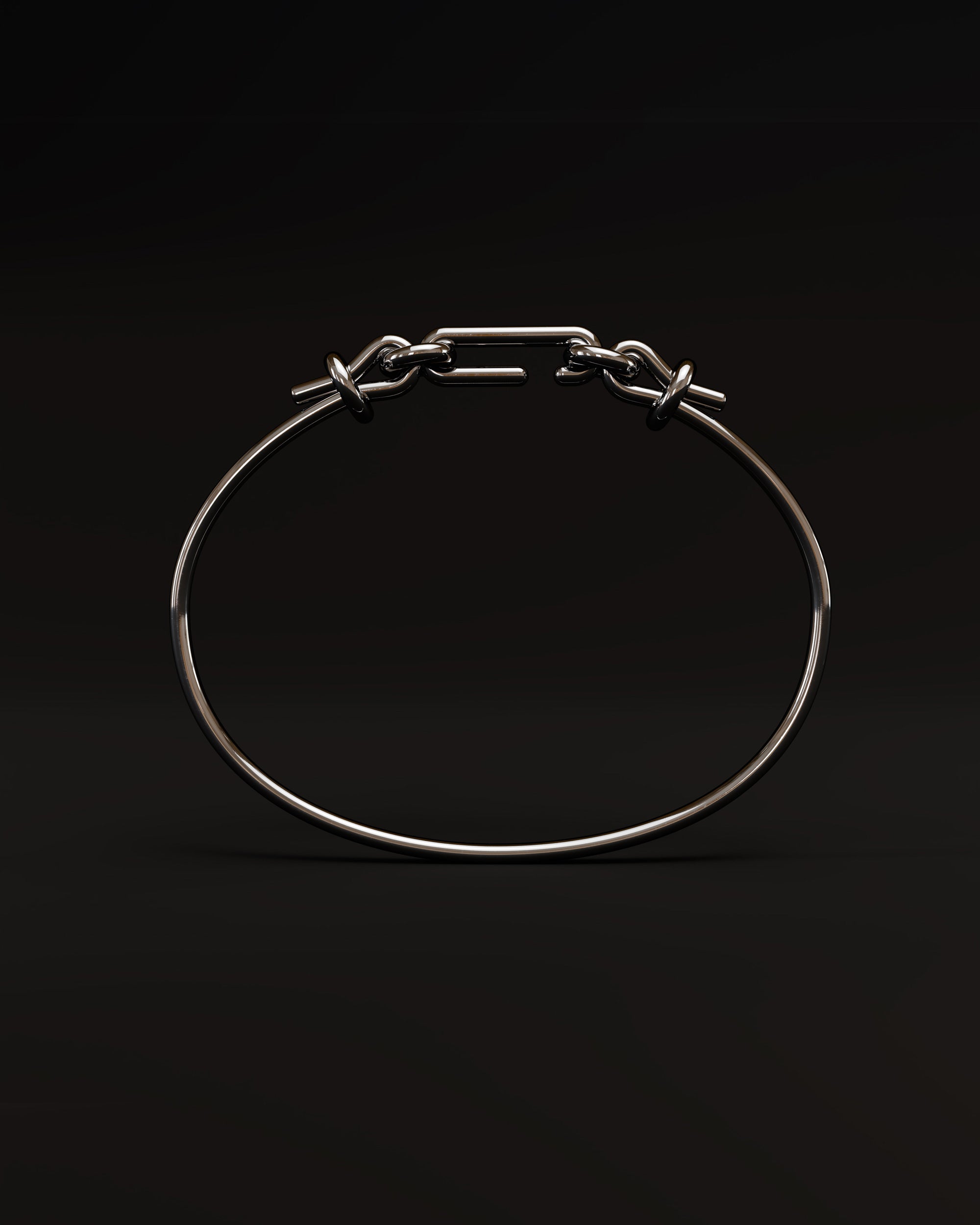 Packshot of the handmade bracelet with platinum band and platinum clasp, from the BOND collection by OFFFHAND. Designed by Michael Rüscher.